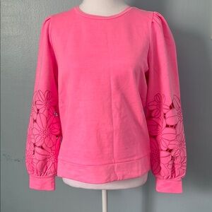 Pink Floral Sleeve Sweatshirt Lilly Pulitzer